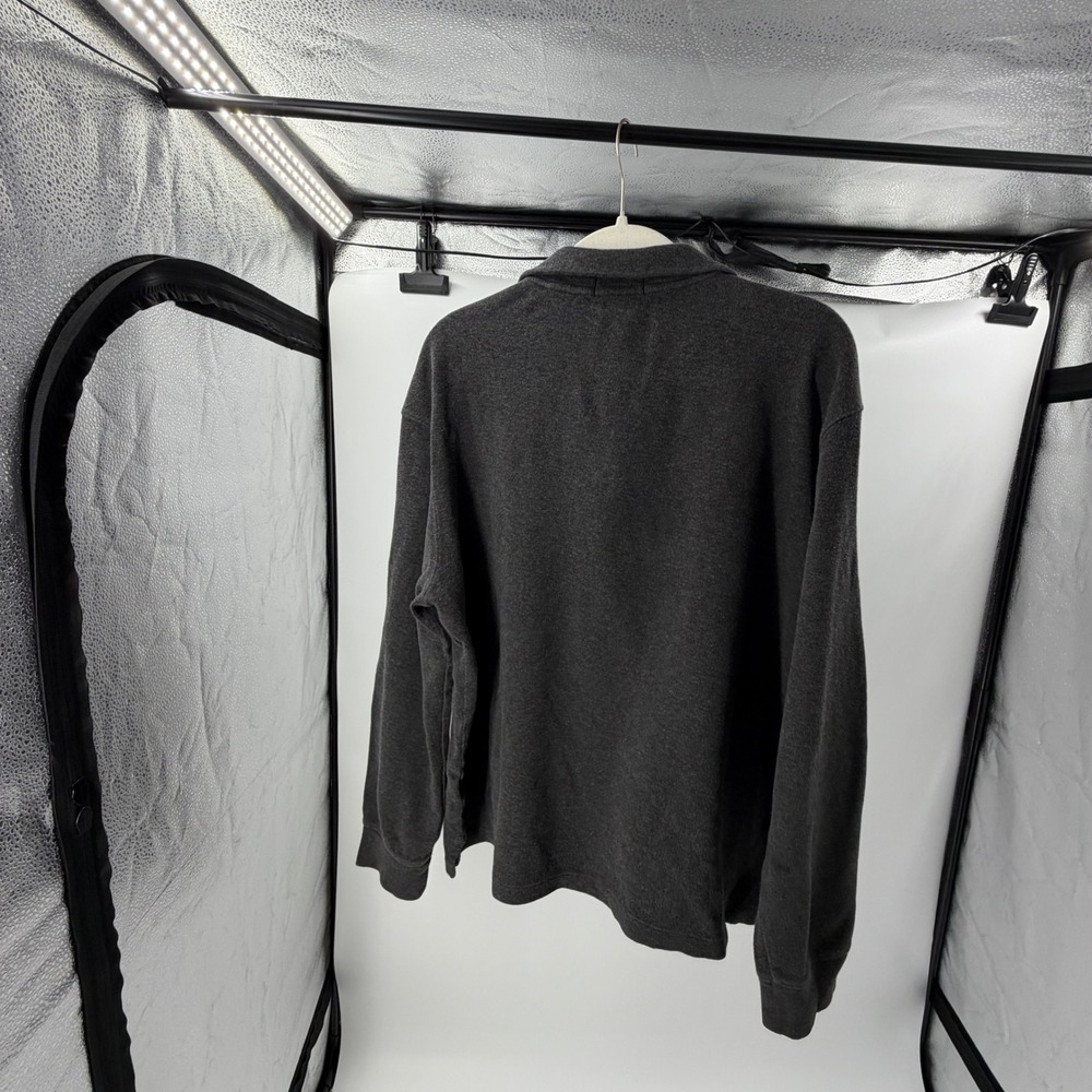 Polo Ralph Lauren Estate Rib Quarter Zip Pullover Charcoal Grey XL Mens Sweater - Picture 3 of 6